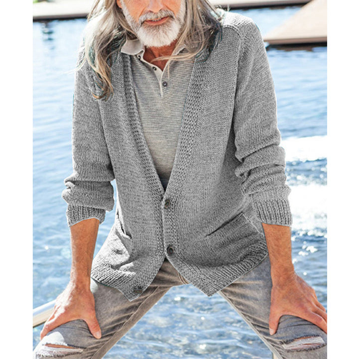 Herren Strickcardigan mit Kapuze und aufgesetzten Taschen Drune