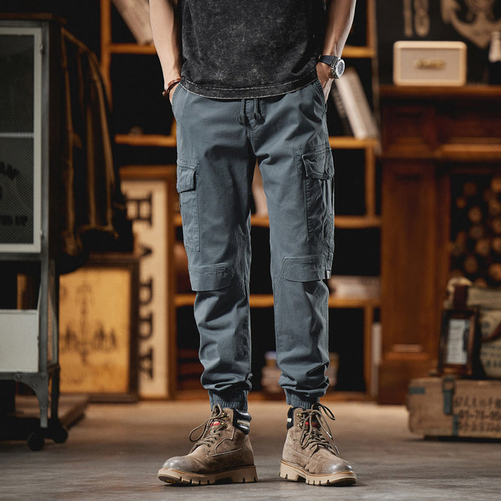 Herren Robuste Ripstop-Cargojogger mit ergonomischen Knieabnähern, Klett‑Klappen und verstellbarem Saum Drune