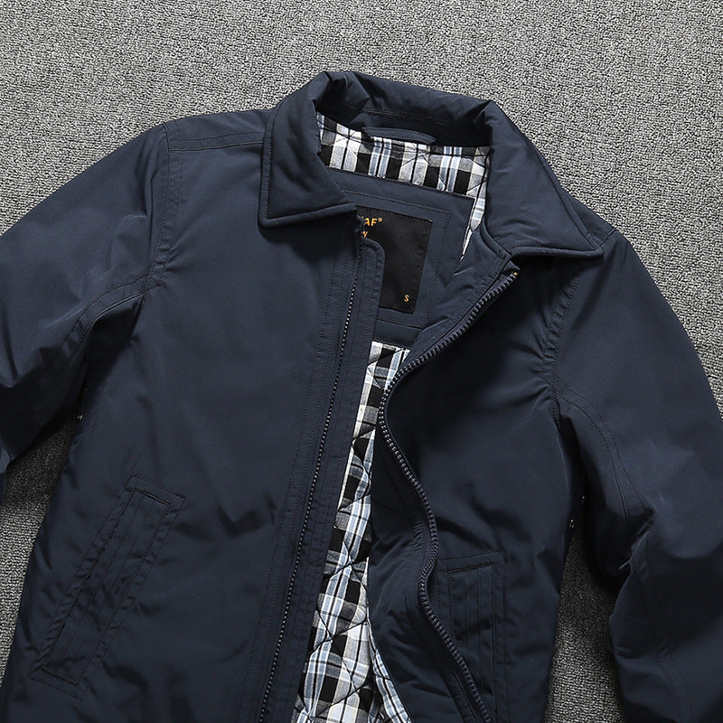 Herren Übergangsjacke im Harrington-Stil mit gesteppter Innenfütterung und Rippbündchen Drune