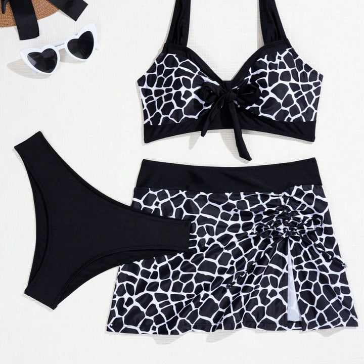 Damen Bikini-Oberteil mit Wickeloptik und Rüschendetails Drune