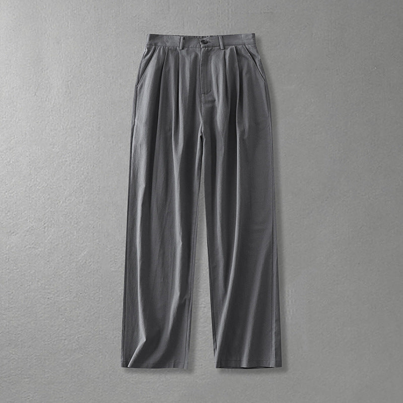 Damen Weite Bundfalten-Hose mit hoher Taille Drune
