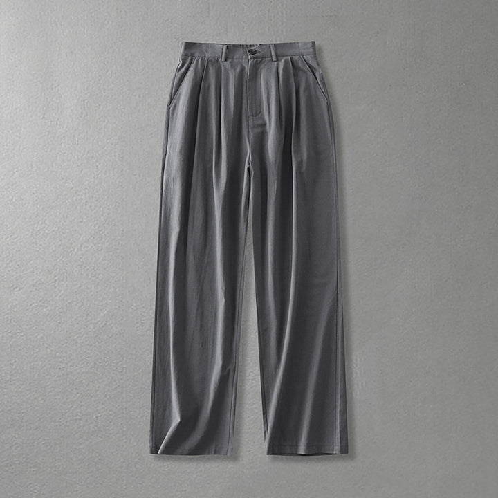 Damen Weite Bundfalten-Hose mit hoher Taille Drune