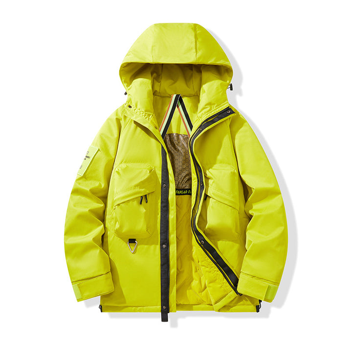 Herren Technischer Utility-Parka mit Kapuze, multifunktionalen Fronttaschen und Thermofutter Drune