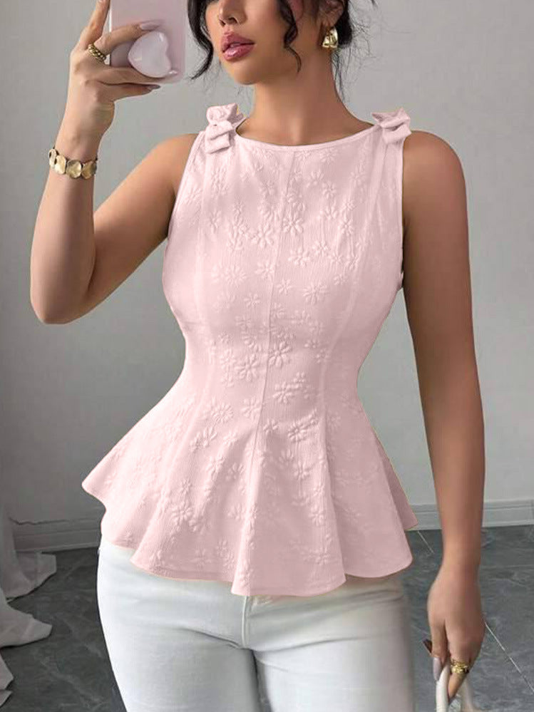Damen Peplum-Top mit floralen Details Drune
