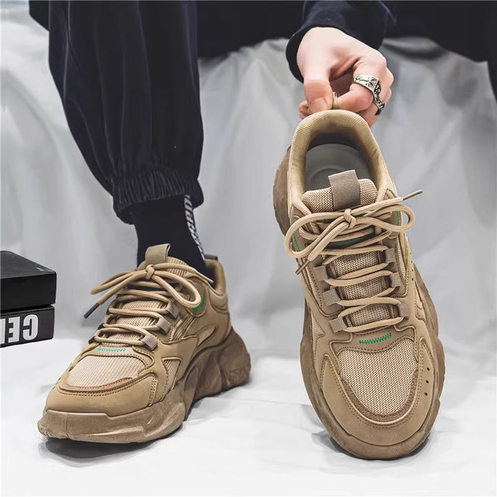 Herren stylische Chunky-Sneaker mit Wildlederoptik und atmungsaktivem Mesh-Obermaterial Drune