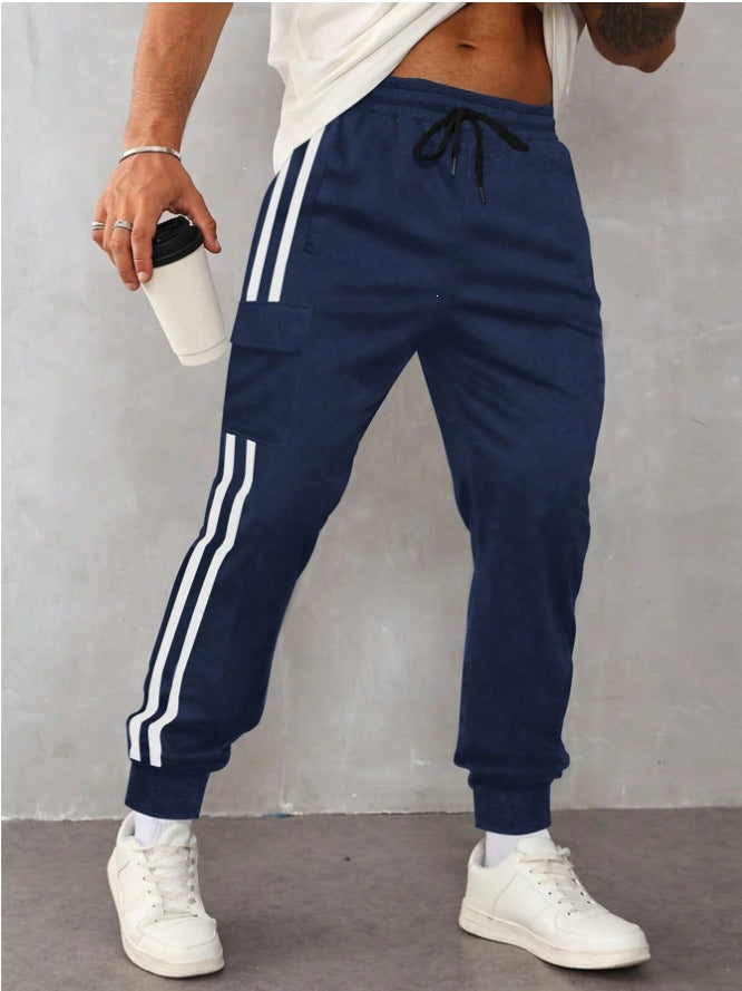 Herren Utility-Jogginghose mit aufgesetzter Känguru-Tasche und breiten Kordeln Drune
