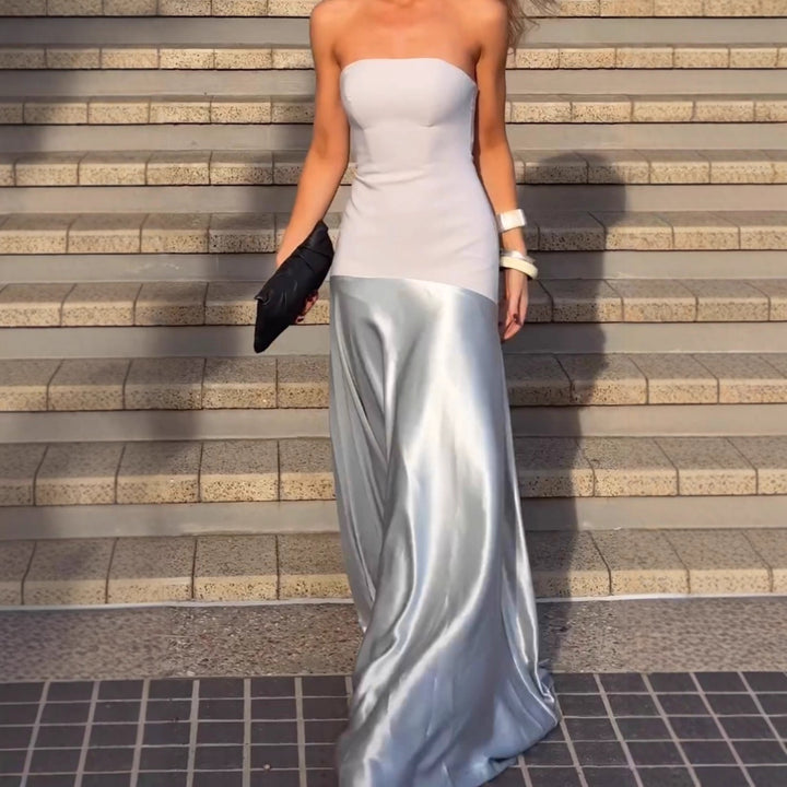 Damen Abendkleid mit eleganter Passform und schimmerndem Rock Drune