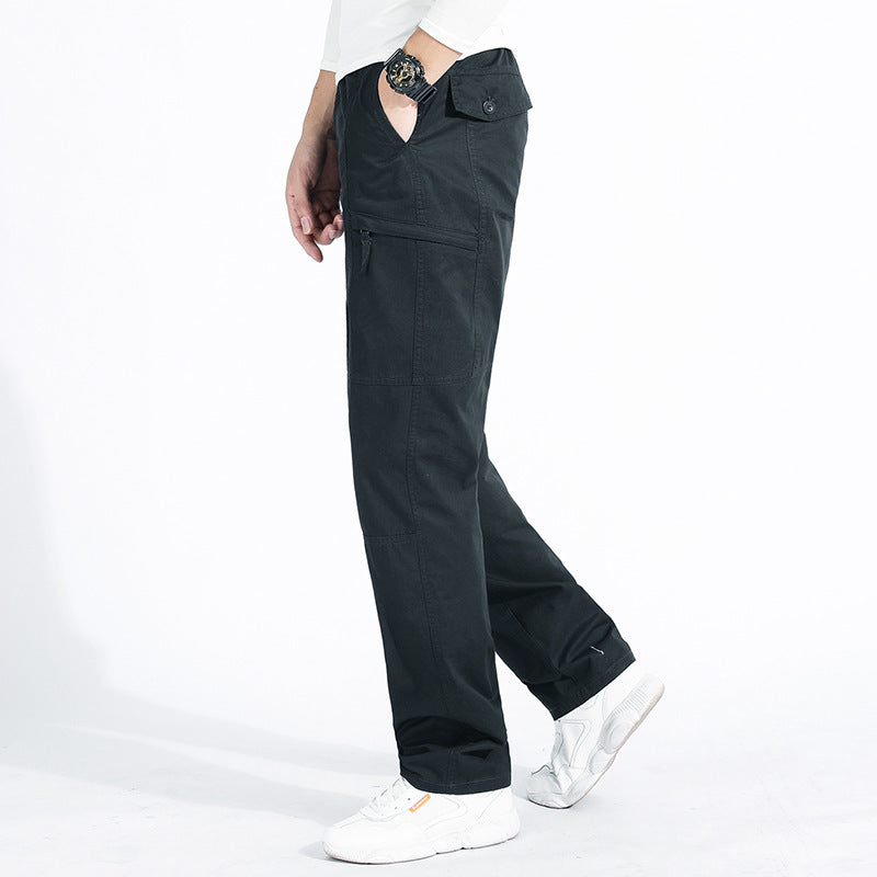 Damen lockere Cargo-Hose mit elastischem Bund, Mehrfachtaschen und Knieabnähern Drune