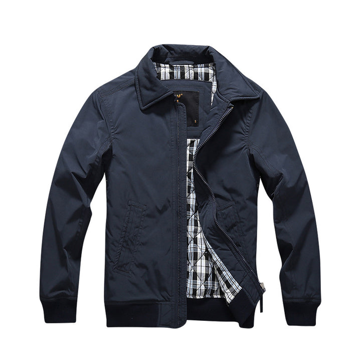 Herren Übergangsjacke im Harrington-Stil mit gesteppter Innenfütterung und Rippbündchen Drune