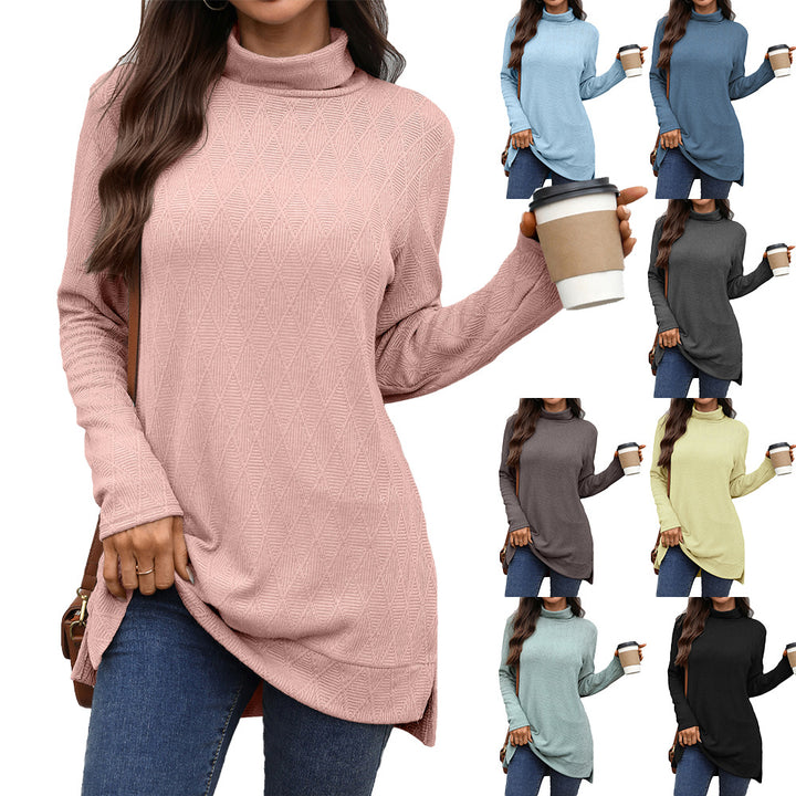 Damen Langarm Sweater mit Stehkragen Drune