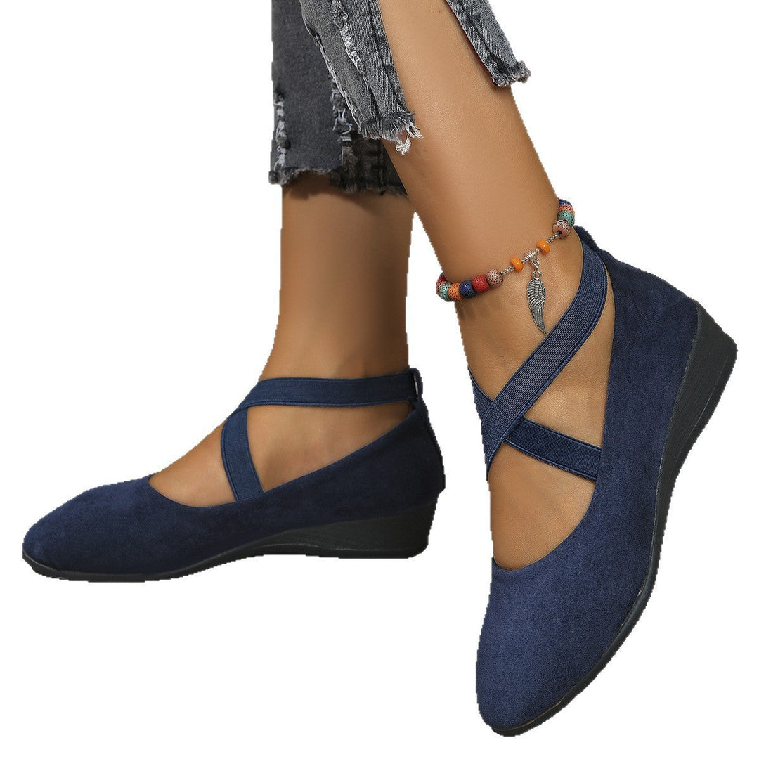 Damen modische und komfortable Ballerinas mit Glitzerelementen Drune