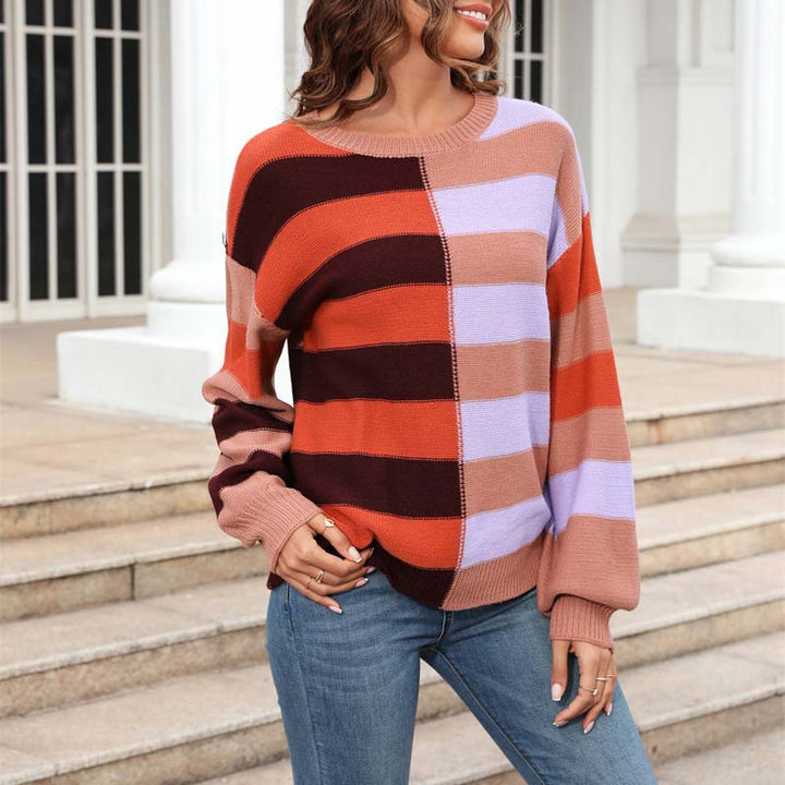 Drune | Farbiger Gestreifter Strickpullover Mit Stil