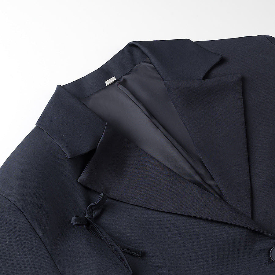 Damen nan taillierter Blazer mit dekorativen Schleifenapplikationen und klassischer Knopfleiste Drune