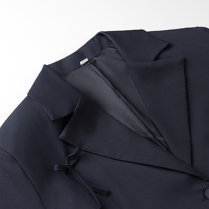 Damen nan taillierter Blazer mit dekorativen Schleifenapplikationen und klassischer Knopfleiste Drune