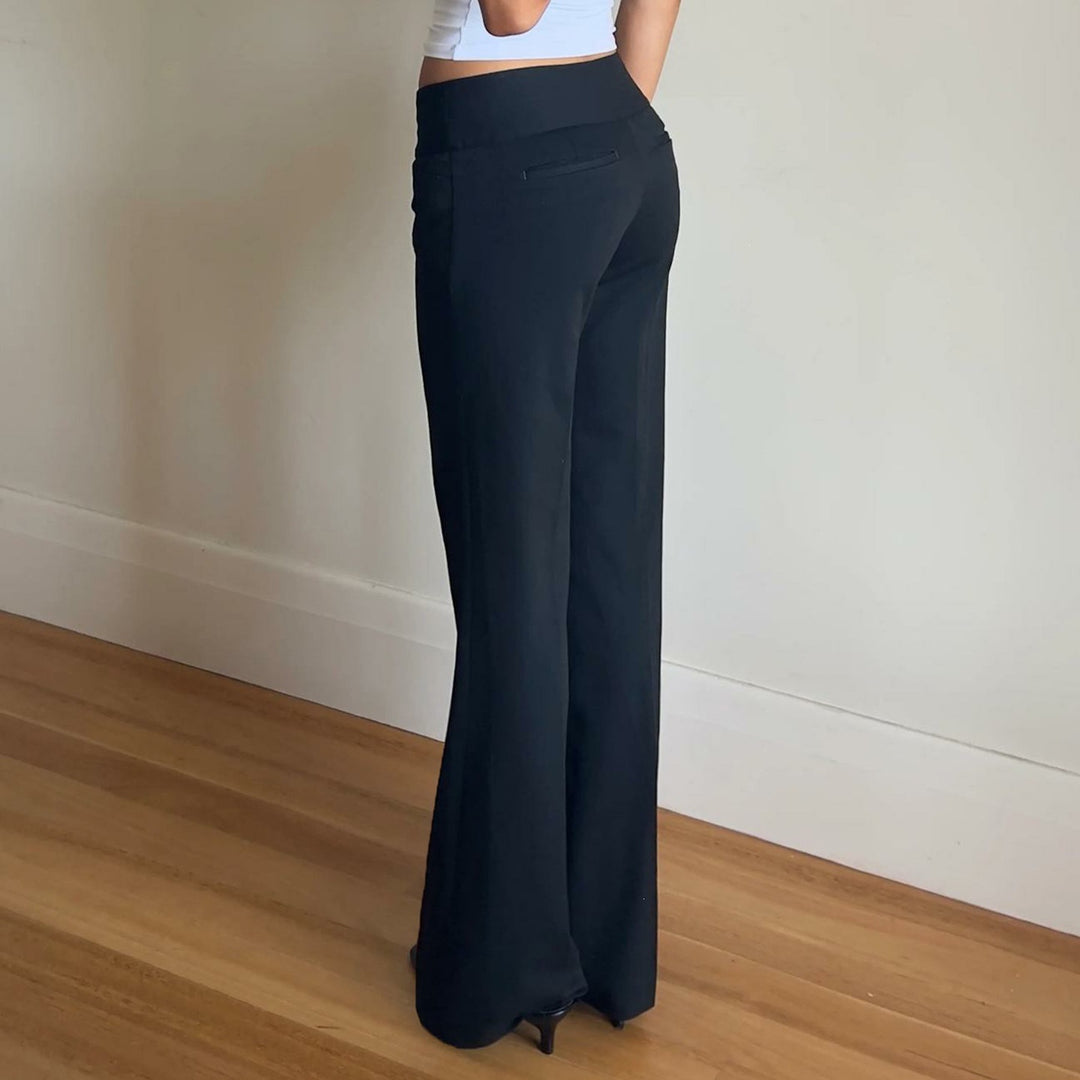 Damen Hochtaillierte Stretch-Flaredhose mit ausgestelltem Bein Drune