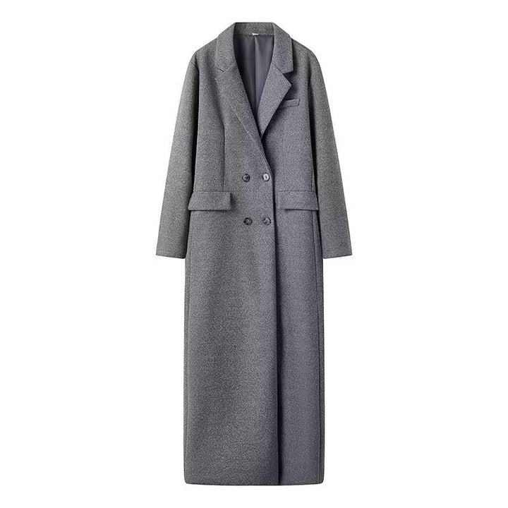 Damen Langmantel aus Wollmix mit Oversize-Silhouette, Schalkragen und aufgesetzten Taschen Drune