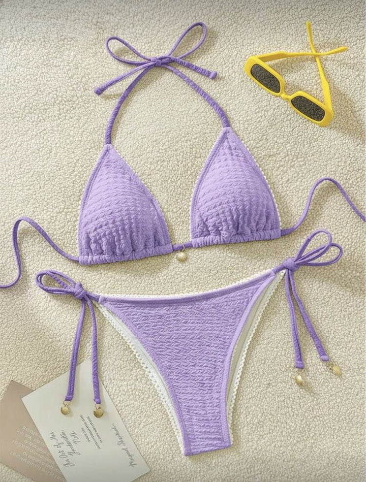 Damen Raffinierter Triangel-Bikini mit elegantem Rüschendesign Drune