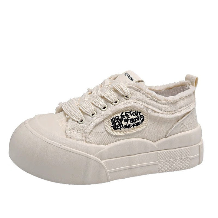 Damen Stilvolle Chunky Sneakers mit weißer Plattform und robustem Obermaterial Drune