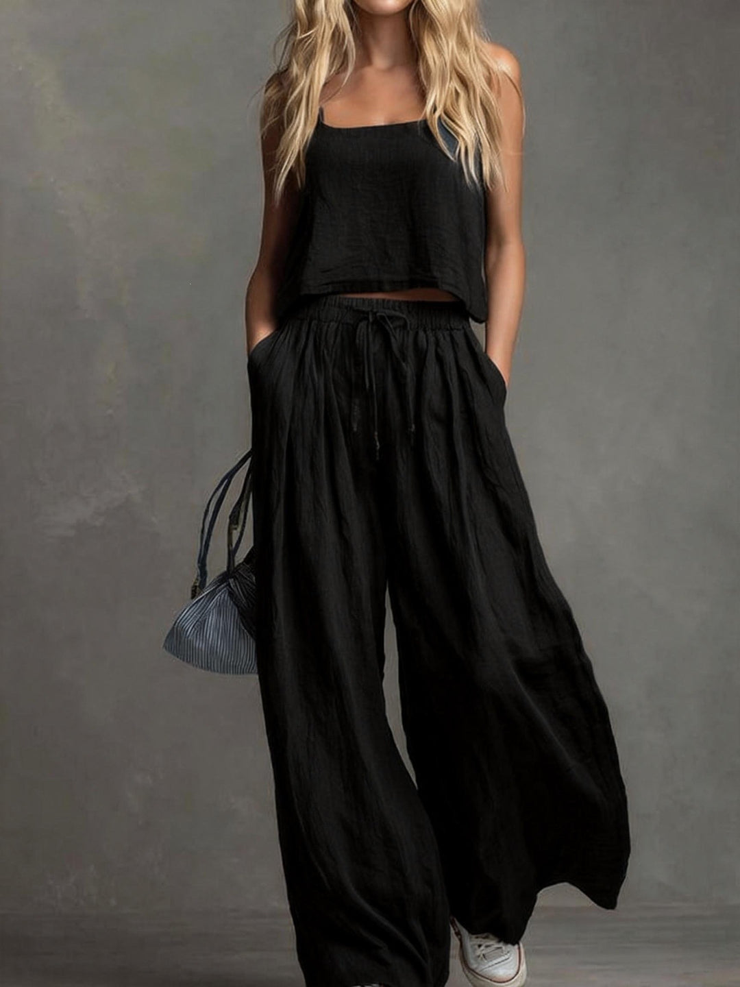 Damen Sommerliches Freizeit-Set mit weitem Oberteil und lässiger Hose Drune