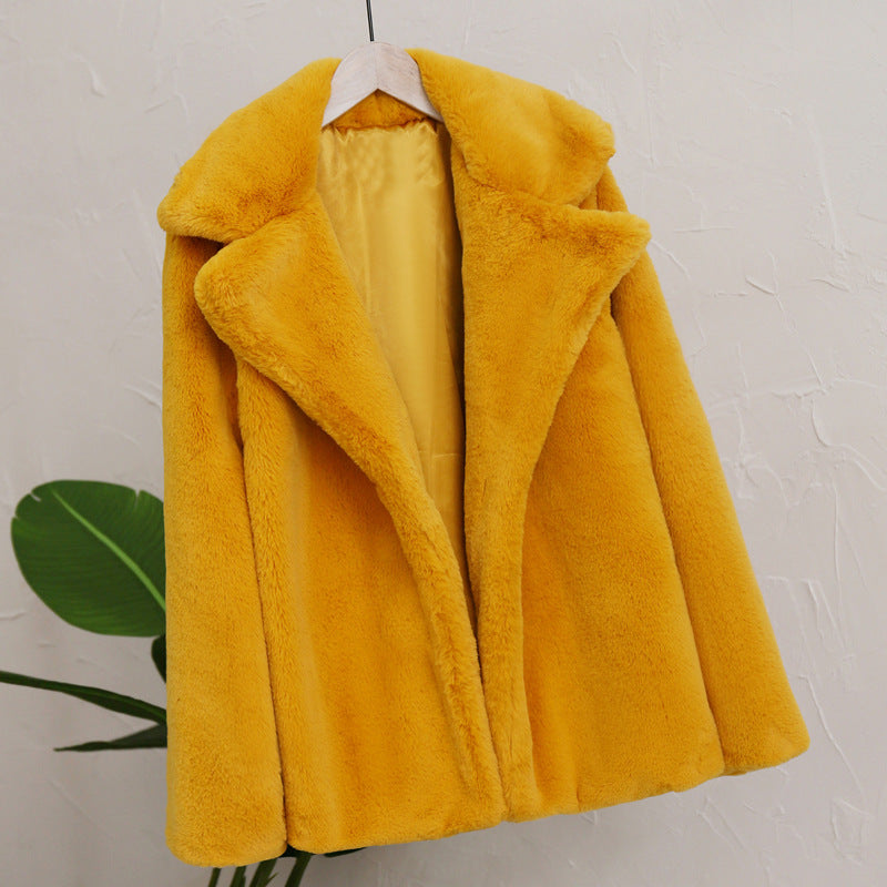 Damen Flauschiger Kuschel-Mantel Drune