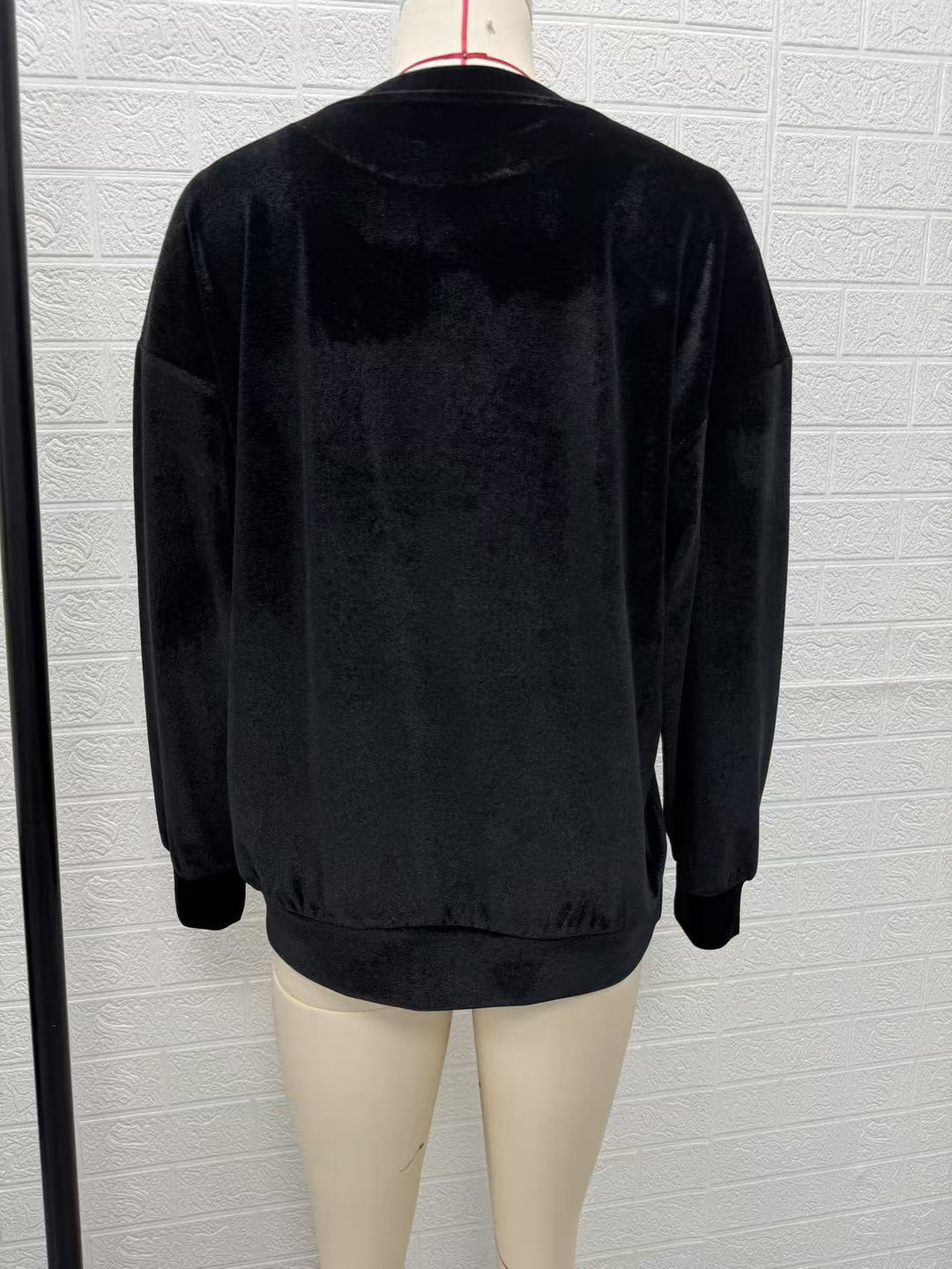 Damen Oversize-Samtpullover mit weitem Schnitt und geripptem Saum Drune