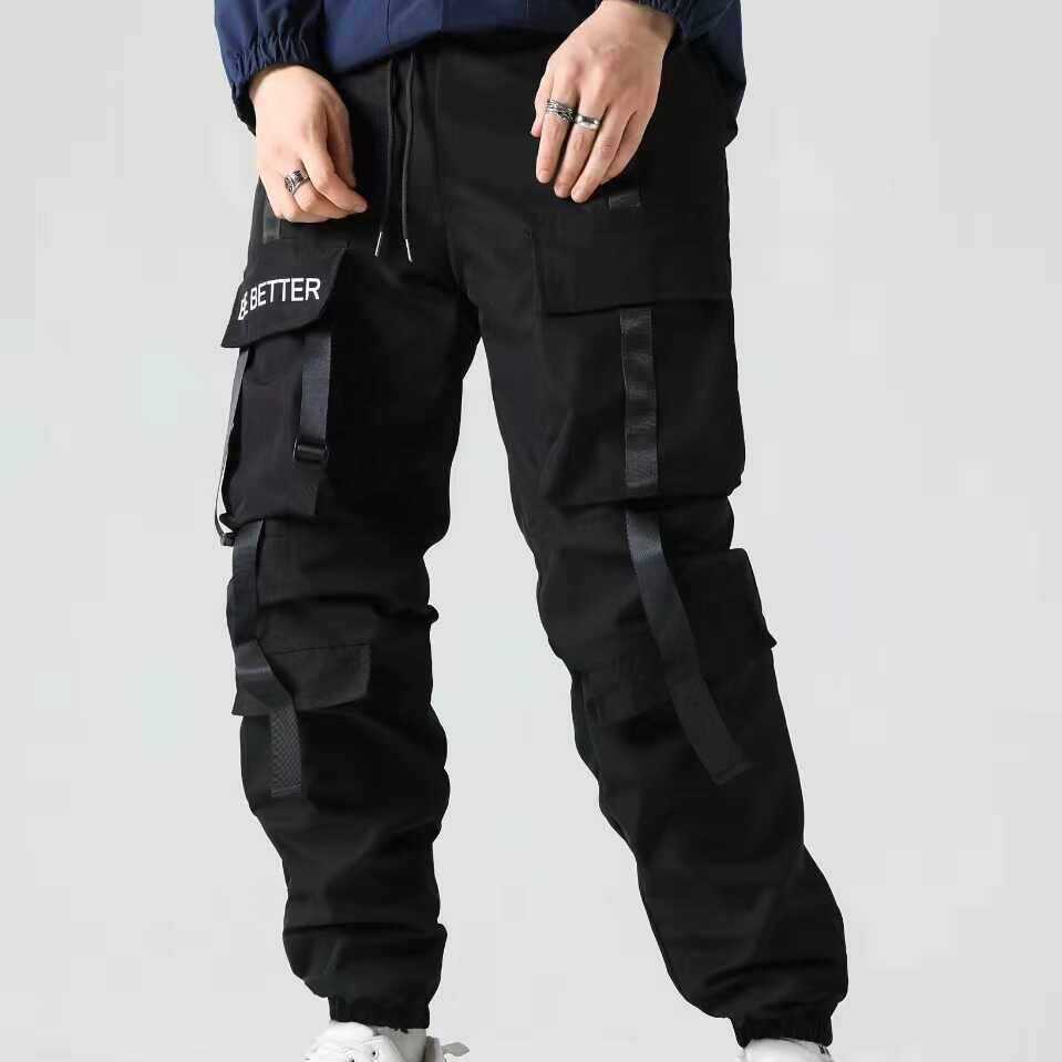 Herren Multifunktionale Cargo-Jogginghose mit Klapp‑ und Gurt-Details Drune
