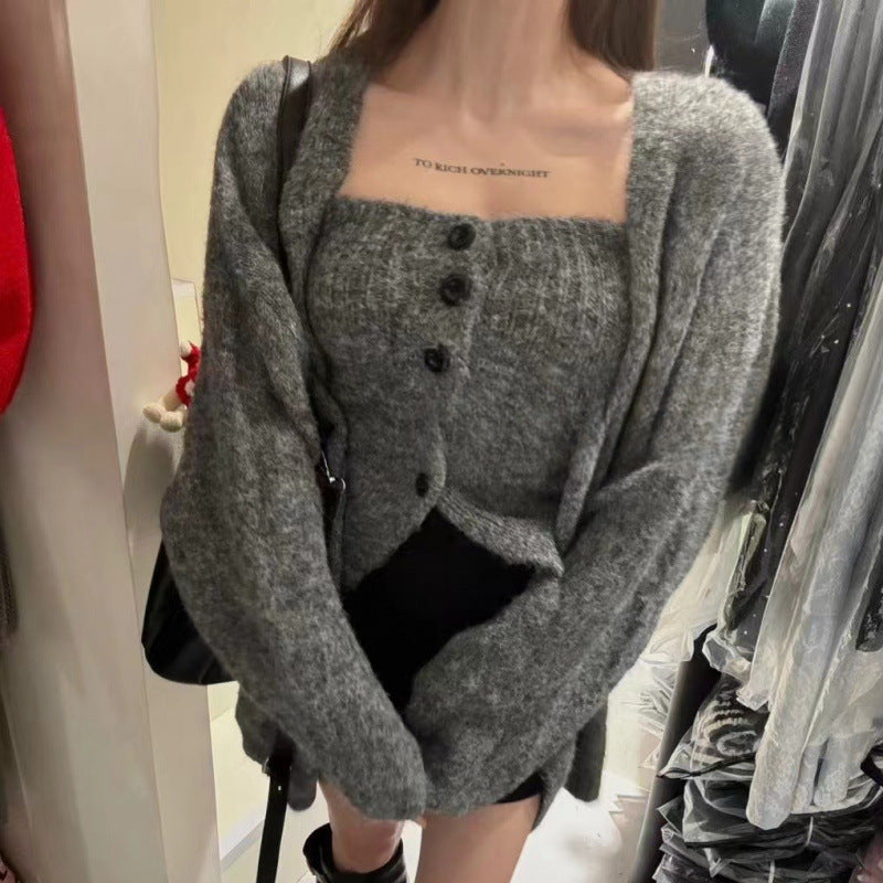 Damen Strickjacke mit Knopfdetail und weitem Schnitt Drune