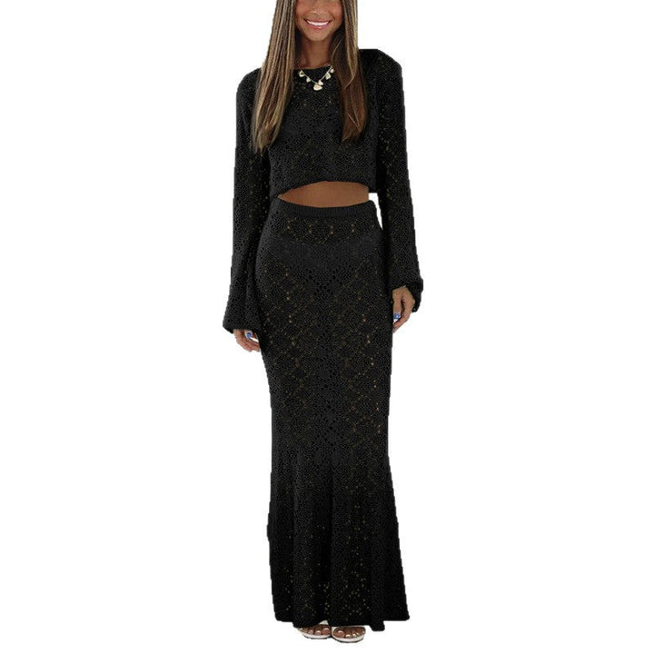 Damen Elegantes Maxikleid mit raffinierter Spitzenstruktur Drune