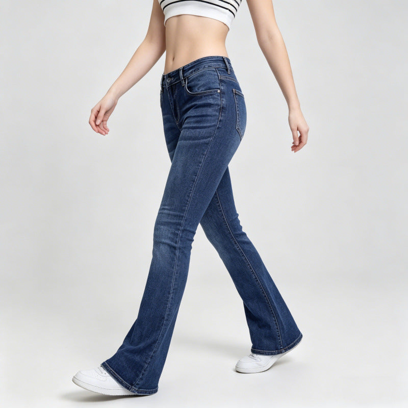 Damen Flared Jeans im klassischen 70er Jahre Look mit hoher Taille Drune