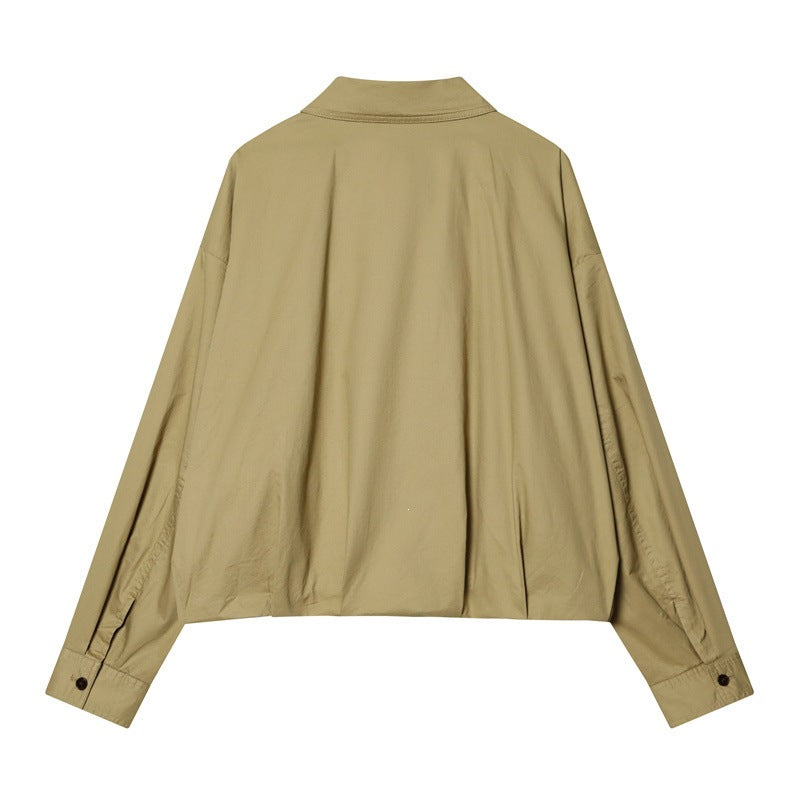 Damen Weite Plissee-Hose mit hoher Taille und markanten Vorderfalten Drune