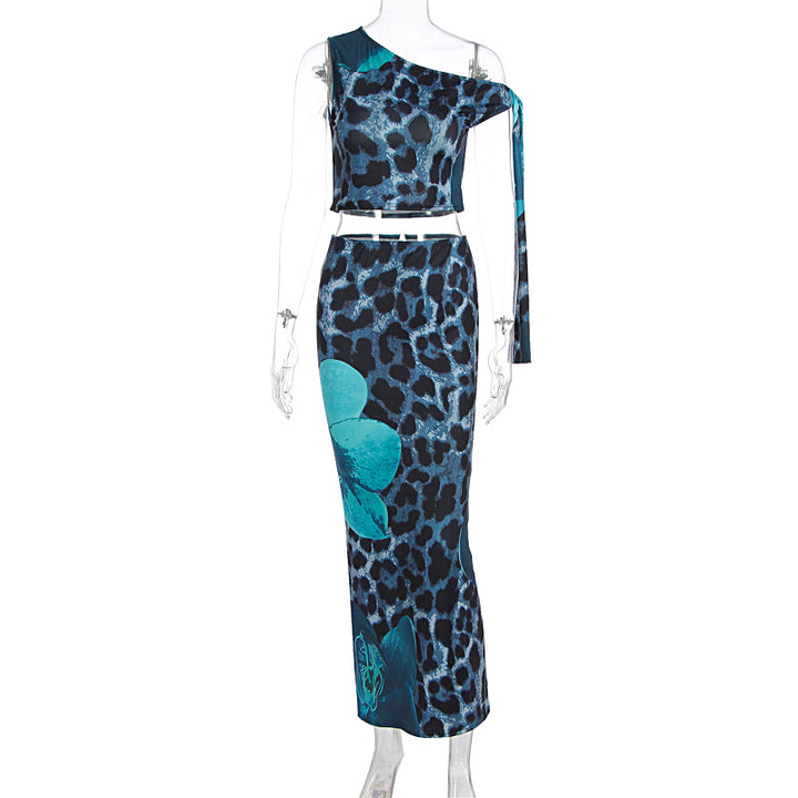 Damen Figurumspielendes Maxikleid mit asymmetrischem Schulterdesign und floralem Muster Drune