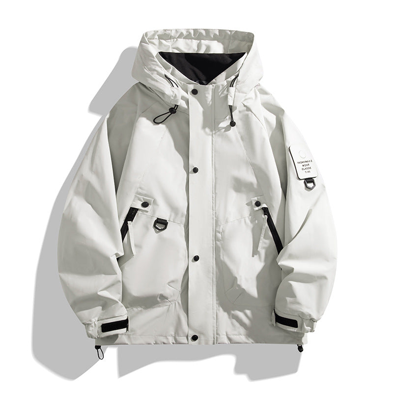 Herren Technische Oversized-Fieldjacke mit wasserabweisender Membran, Utility-Ringen und verdeckter Druckknopfleiste Drune