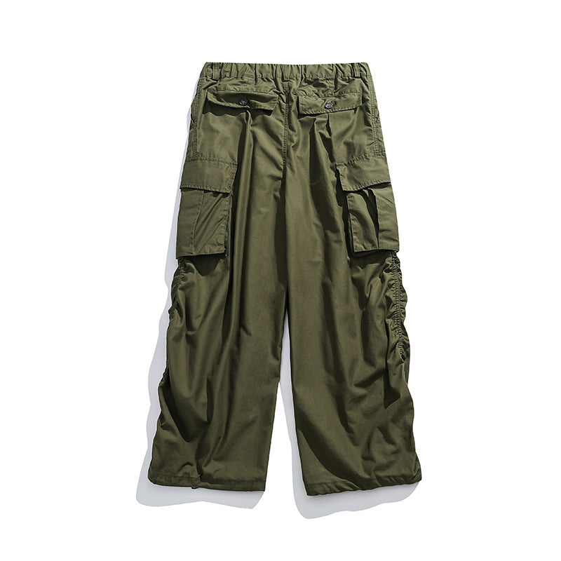 Unisex Weite Cargo-Hose mit Tunnelzugbund, großen Pattentaschen und verstellbarem Saum Drune