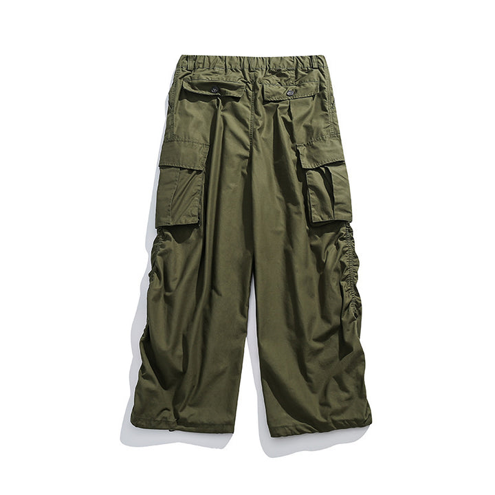 Unisex Weite Cargo-Hose mit Tunnelzugbund, großen Pattentaschen und verstellbarem Saum Drune