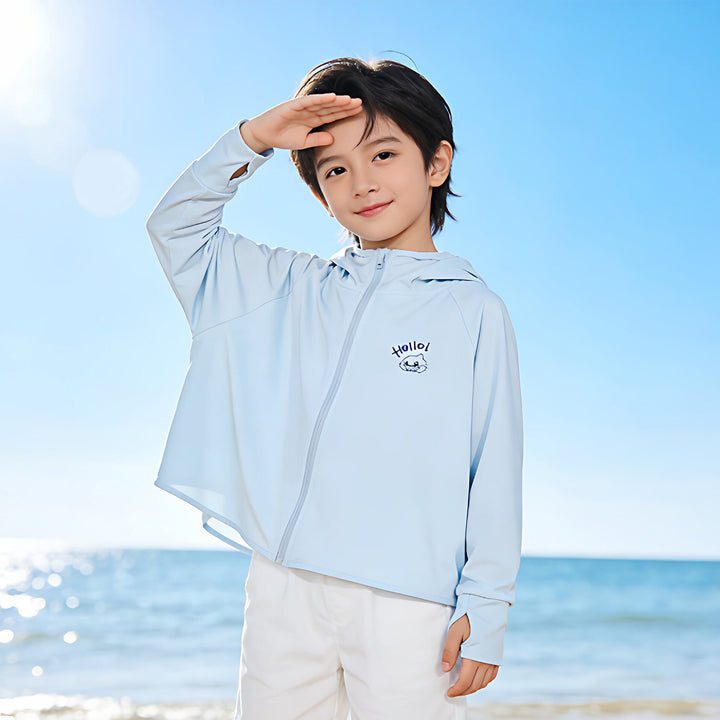 Damen nan leichte UV-Schutz Kapuzenjacke für Kinder mit Daumenloch und windabweisender Funktionsqualität  Drune
