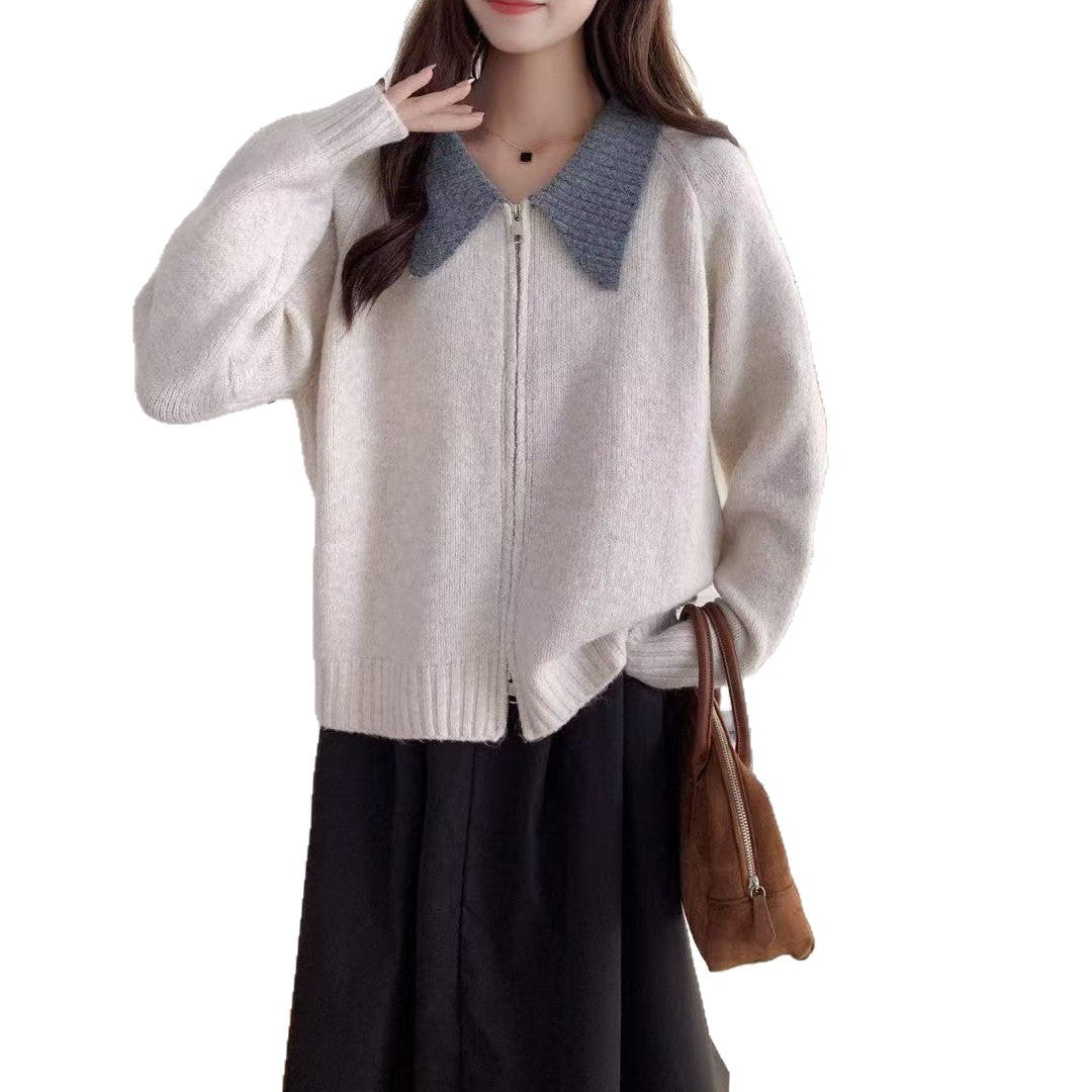 Damen Gemütlicher Zip-Pullover Drune
