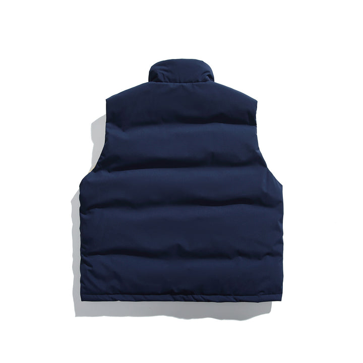 Unisex Wattierte Utility-Weste mit hohem Stehkragen und aufgesetzten Klappentaschen Drune
