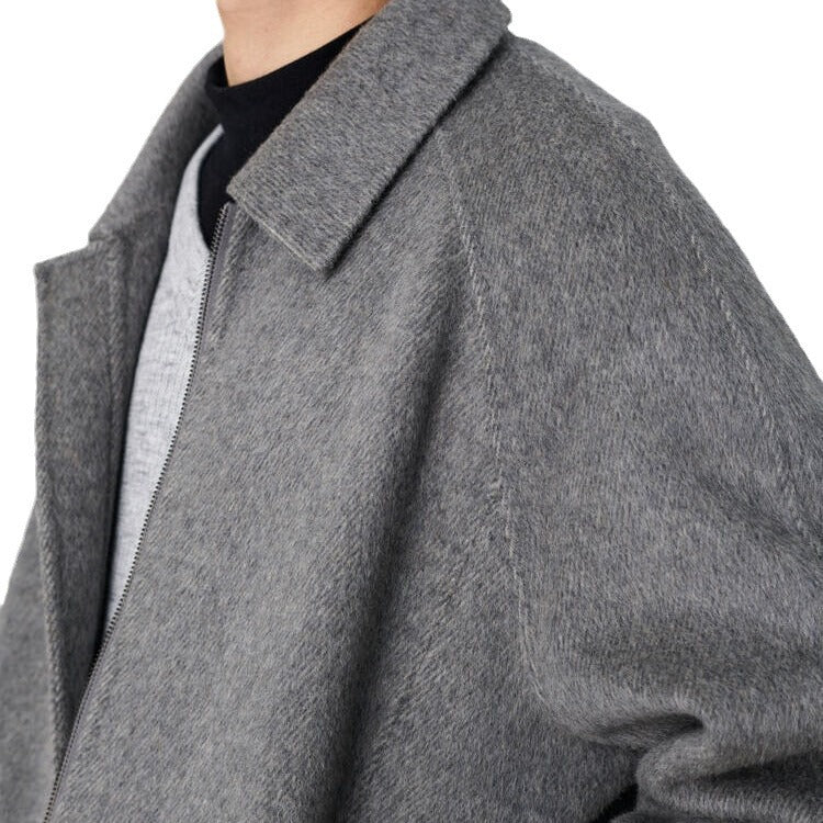 Herren Boxy‑Wollblouson mit verdecktem Zwei‑Wege‑Reißverschluss und Hemdkragen Drune