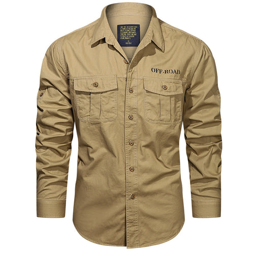 Herren  robustes Utility-Hemd mit aufgesetzten Brusttaschen und Ärmelriegel Drune