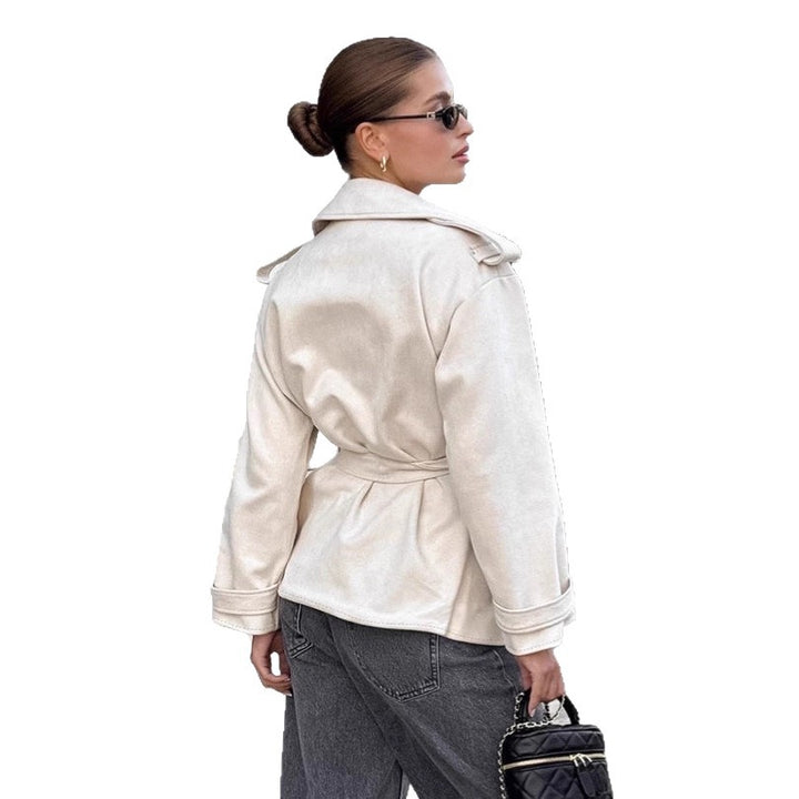 Damen Elegante Utility-Jacke mit Taillengürtel und entspannter Passform Drune