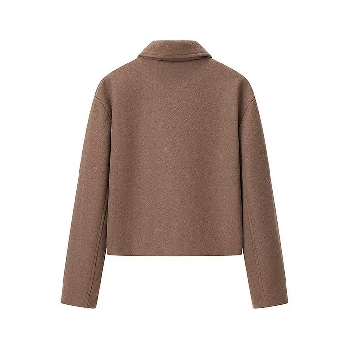Damen Kurzjacke aus Wollmix mit Reißverschluss und kastiger Oversize-Silhouette Drune