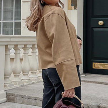 Damen Modische Jacke im minimalistischen Schnitt mit praktischen Taschen Drune