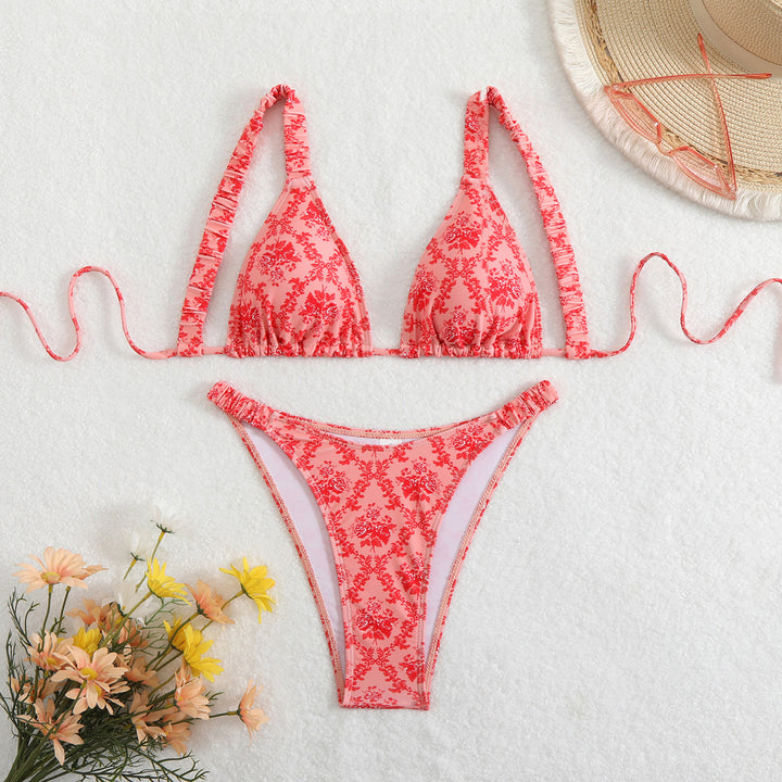 Damen Bikini-Set mit floralem Design und verstellbaren Trägern Drune