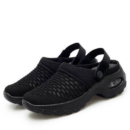 Damen Atmungsaktive Strick-Clogs mit verstellbarem Fersenriemen und stoßdämpfender Komfortsohle Drune