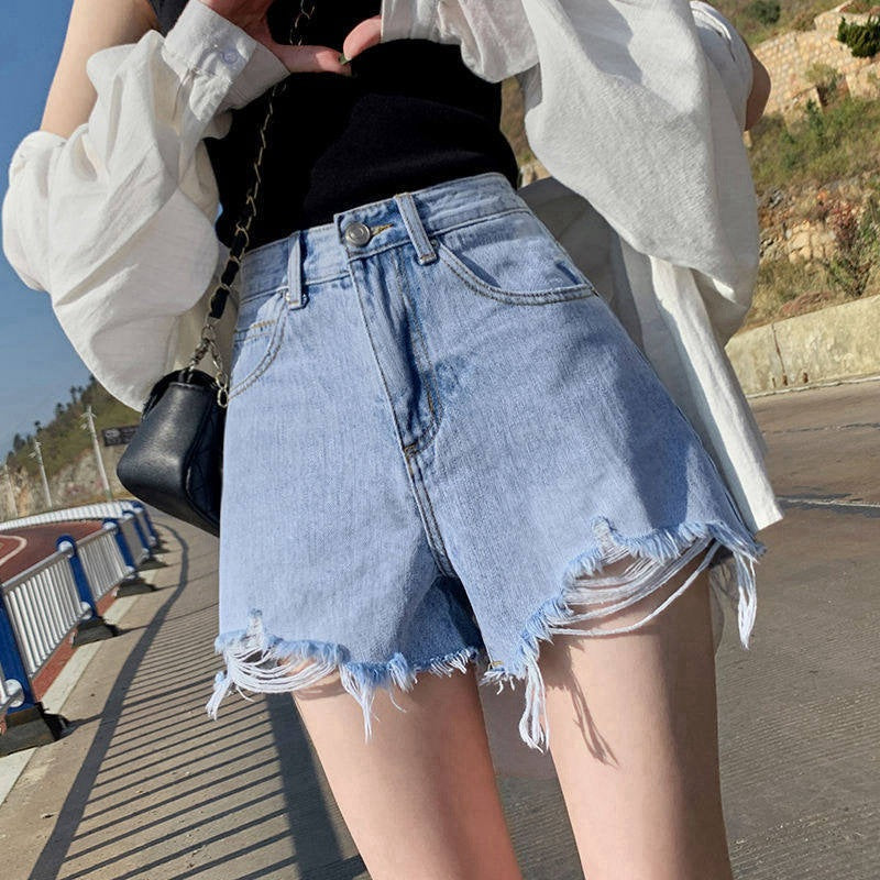 Damen Jeans Shorts Destroyed
