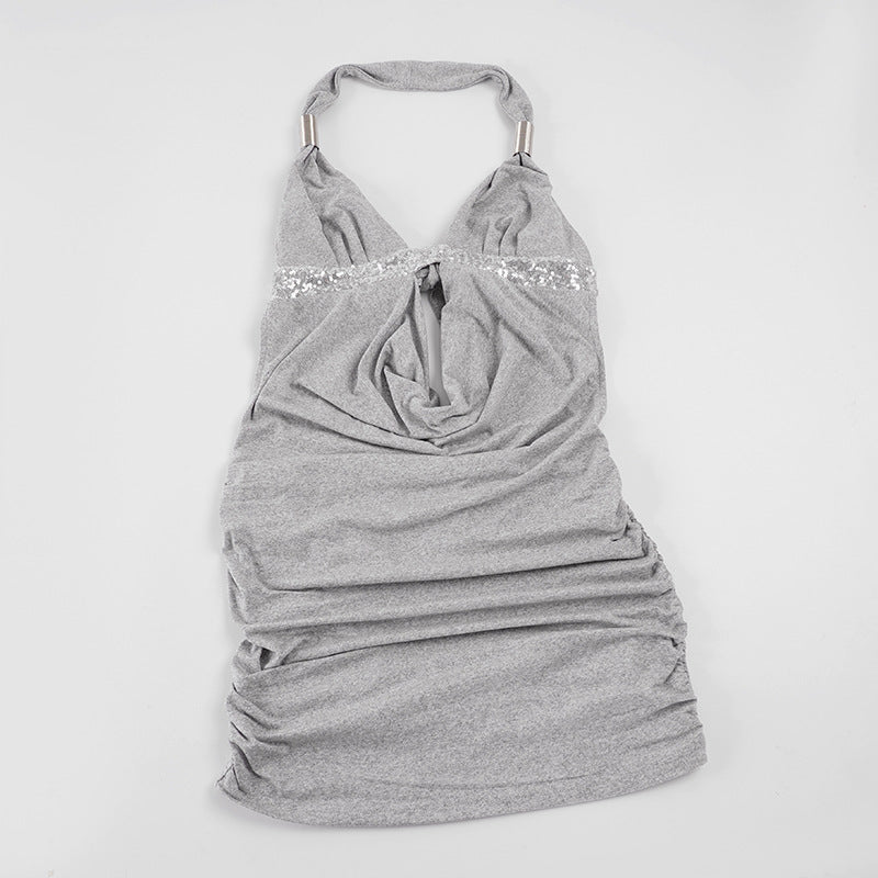 Damen Sommerliches Strandkleid mit glitzernden Akzenten und raffiniertem Ausschnitt Drune