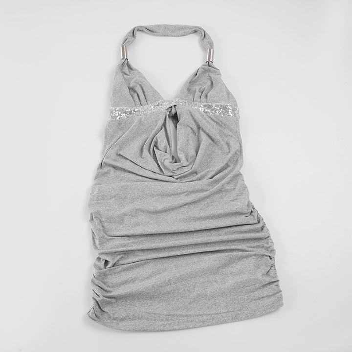 Damen Sommerliches Strandkleid mit glitzernden Akzenten und raffiniertem Ausschnitt Drune