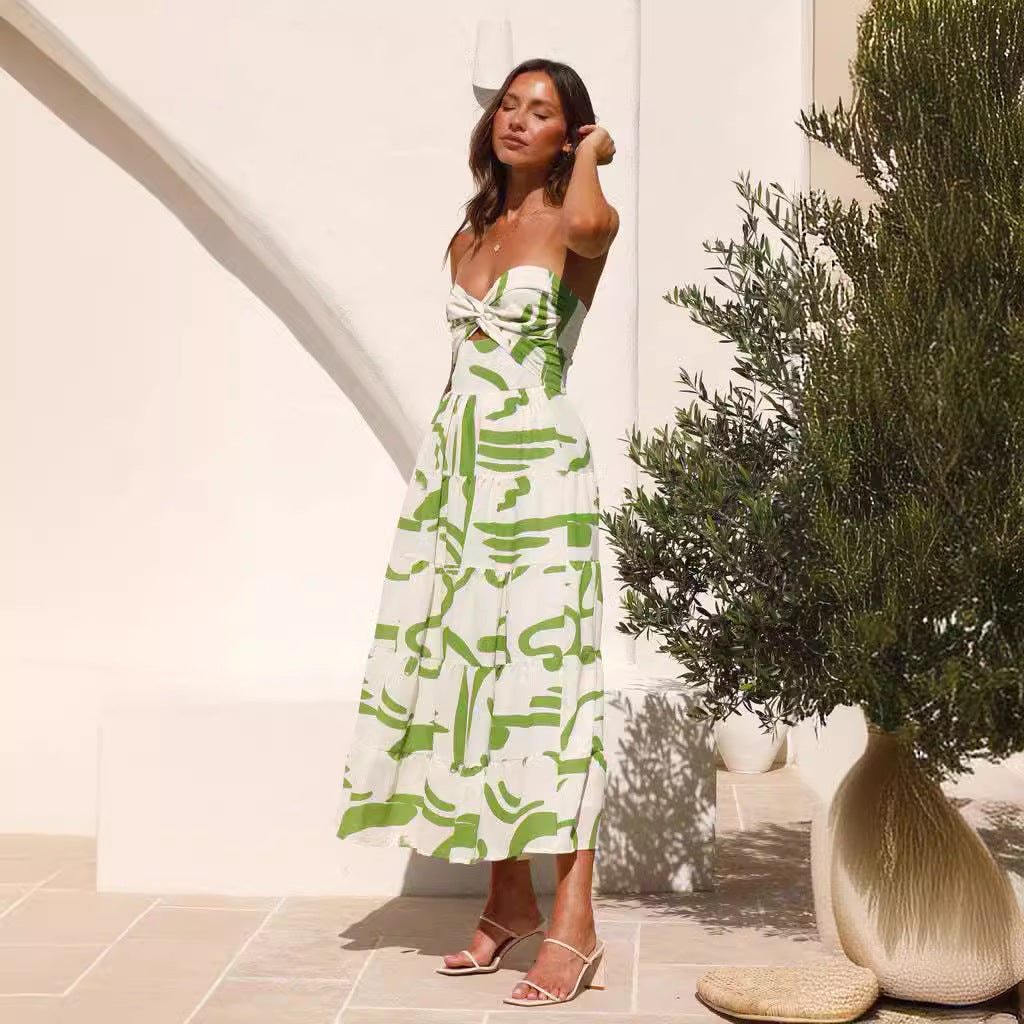 Damen Maxikleid mit modernen Drapierungen und lässigem Schnitt Drune