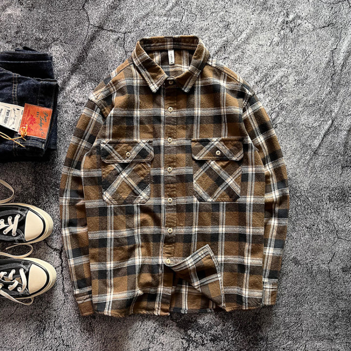Herren Karo-Hemdjacke mit Brusttaschen Drune