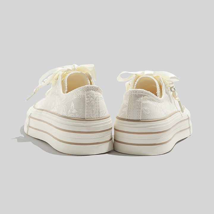 Damen Plattform Sneakers mit eleganter Satinschnürung und modischem Design Drune